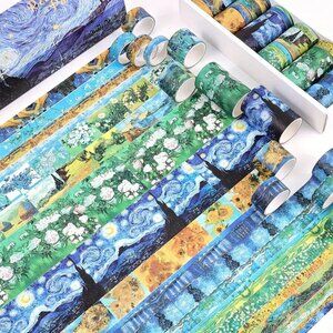NEW 20 Rolls Washi Tape Box Set - Van Gogh Retro Paint Nature Starry Night